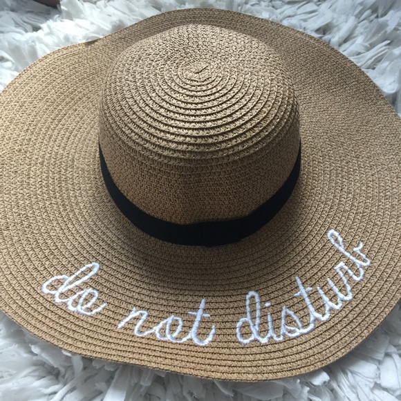 Accessories - {Prices is Firm}Tan/White do not disturb Beach Hat
