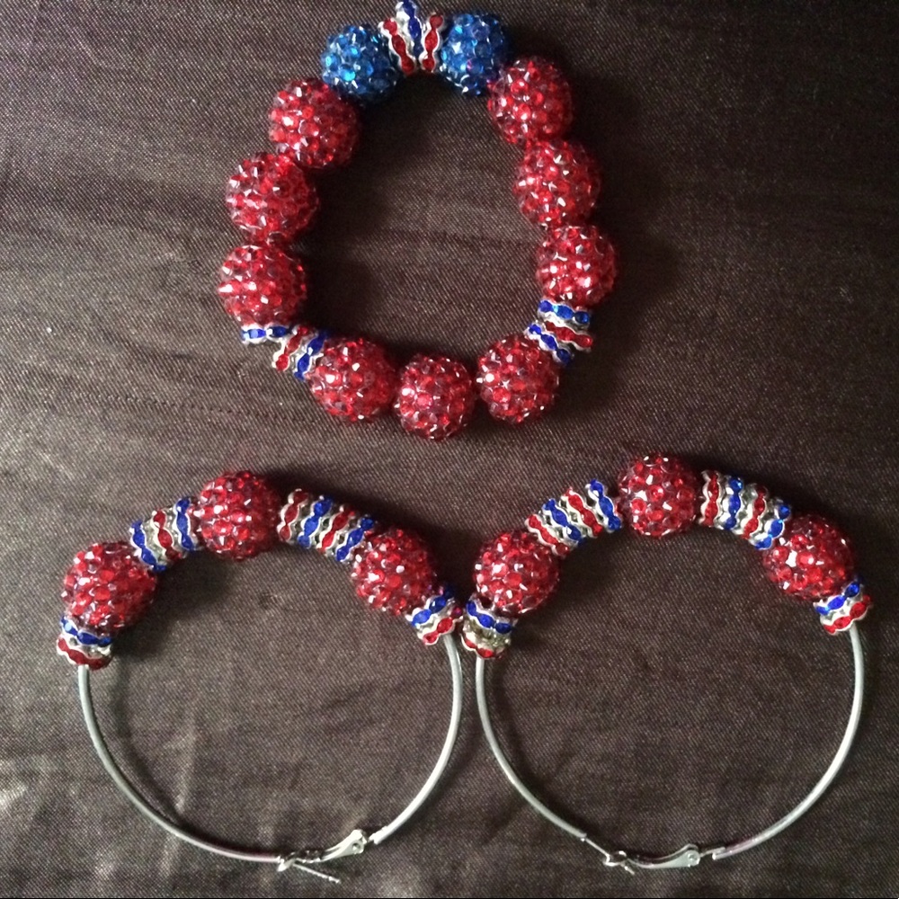 Handmade earring and bracelet set