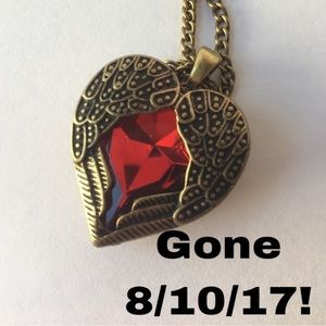Red Heart Wing Necklace *5 days left
