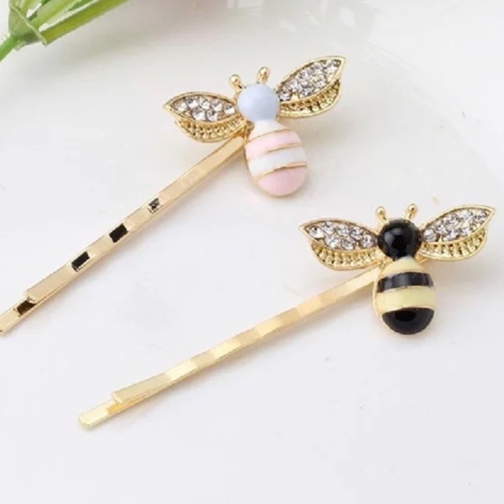 🌼 Bumble bee hair pin clip barrette summer spring