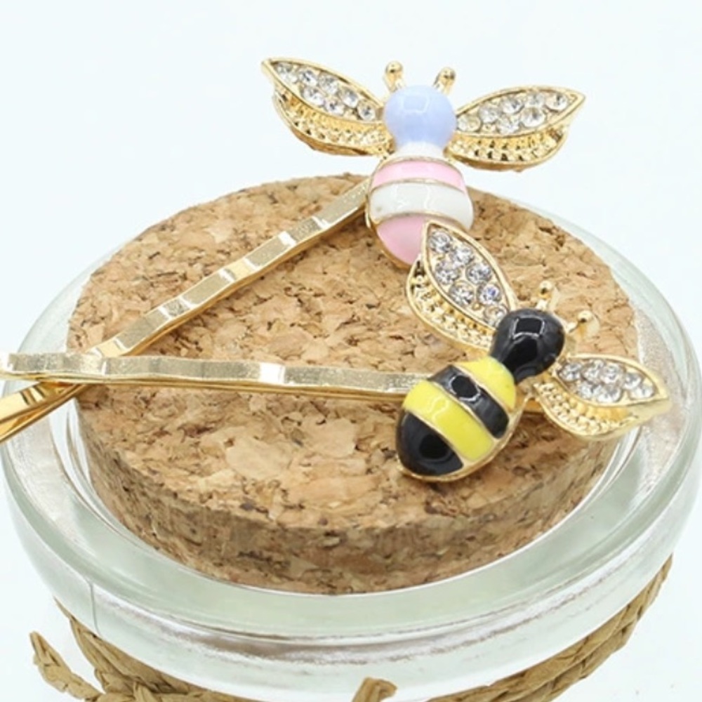 🌼 Bumble bee hair pin clip barrette summer spring - Picture 2 of 4
