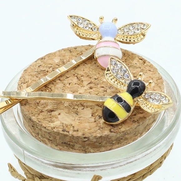 🌼 Bumble bee hair pin clip barrette summer spring - Picture 2 of 4