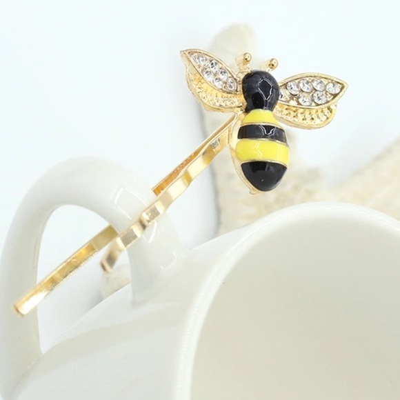 🌼 Bumble bee hair pin clip barrette summer spring - Picture 3 of 4