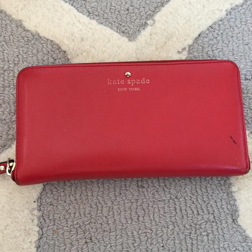RED Kate Spade cedar street lacy wallet