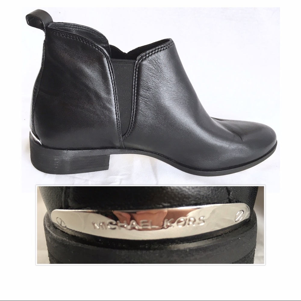 MICHAEL KORS Black Leather Ankle Booties - Sz. 10M