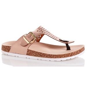gold birkenstock style sandals
