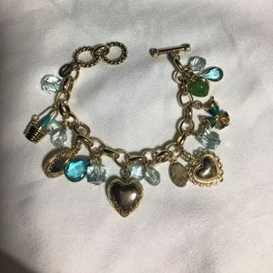 FUN champagne and hearts charm bracelet! CookieLee