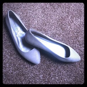 Pointed Toe Silver Flats