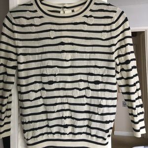 Comme des Garçons Striped Distressed Sweater