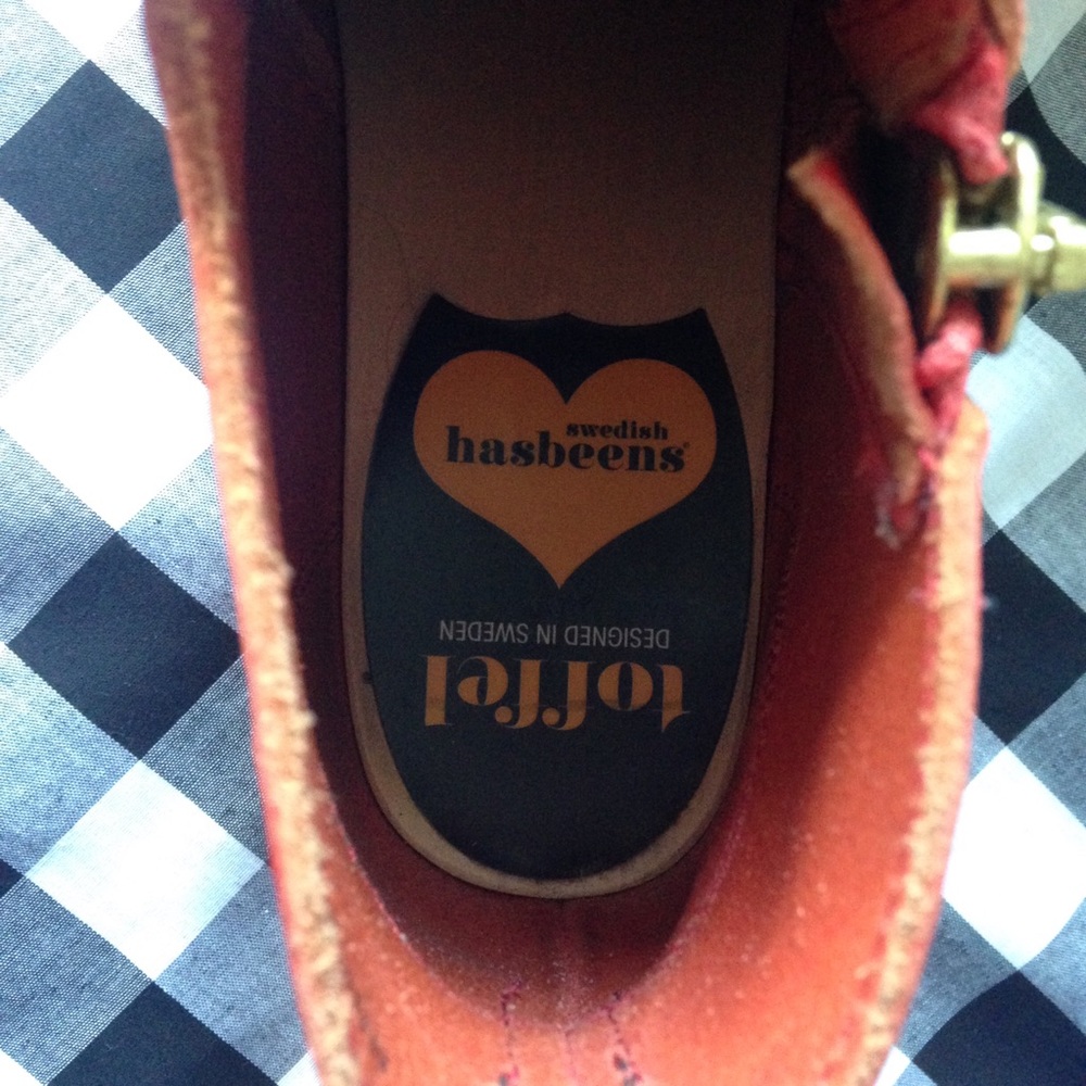 Swedish Hasbeens Victoria bootie boot red 38 clog - Picture 6 of 8