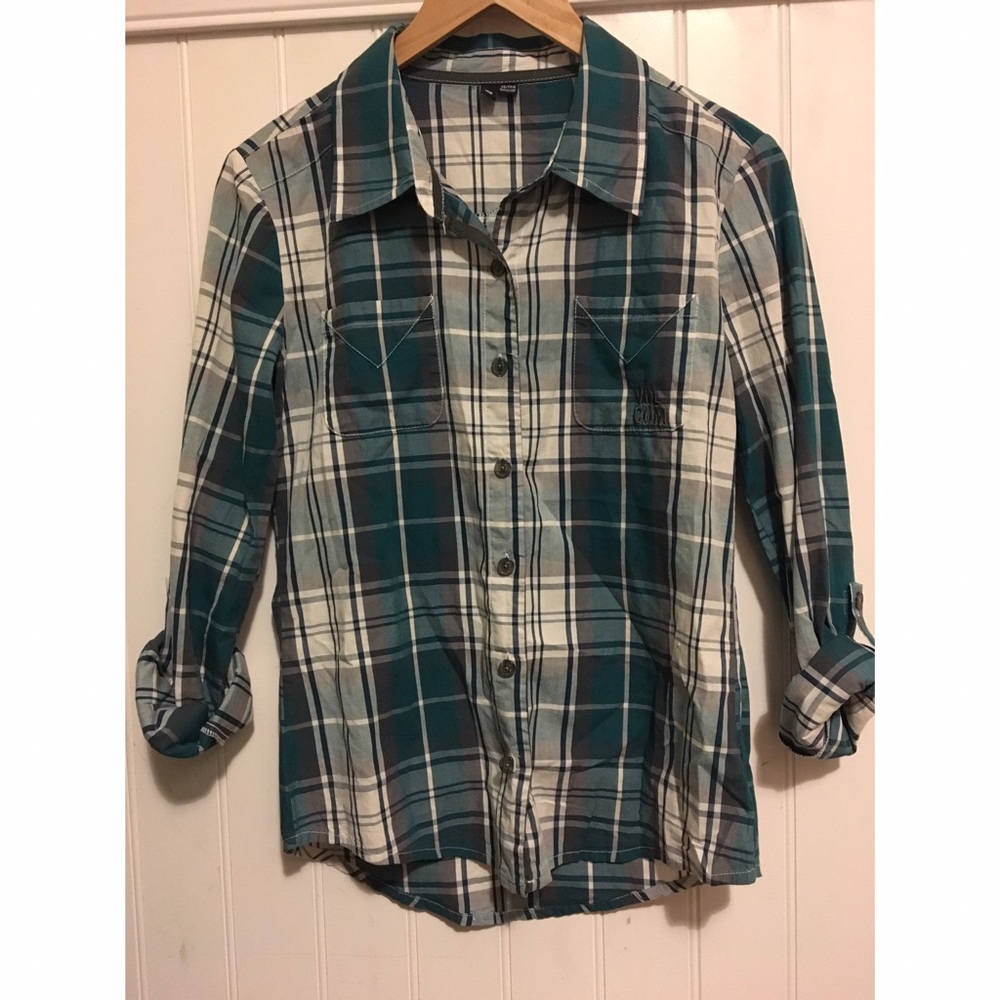 Teal and Grey Flannel Button Down