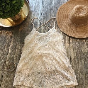 Summer Lace Tank with a cross-cross back