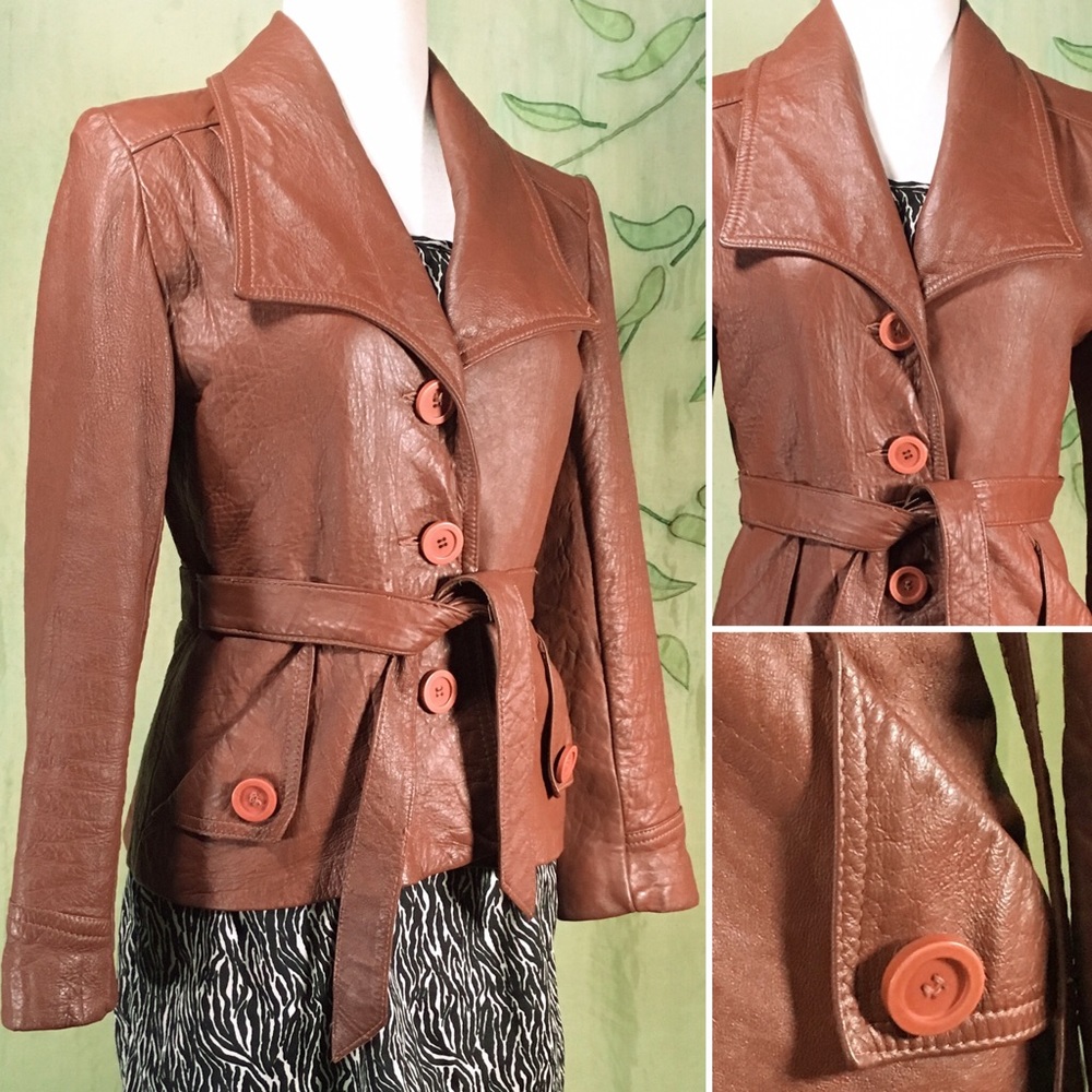 🚫SOLD🚫 Vintage 70s/80s belted leather jacket