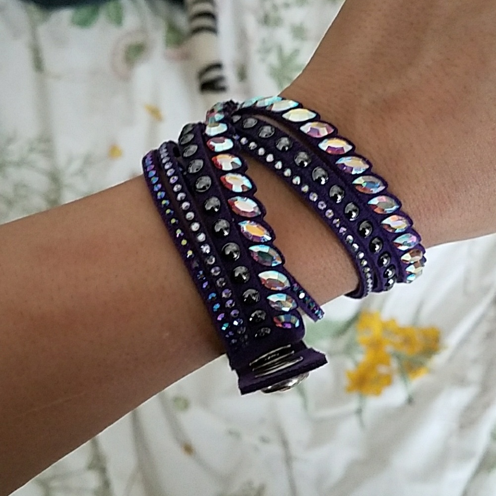 Purple swarovski bracelet.