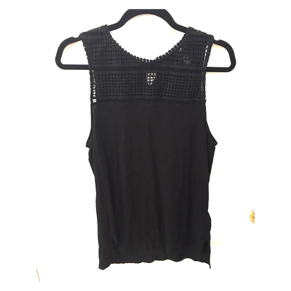 Black Crochet Tank Top