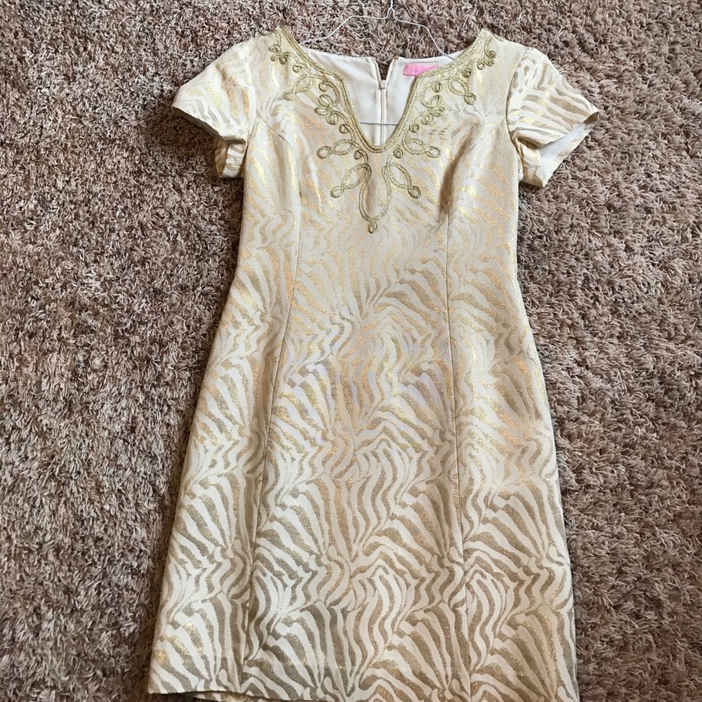White & Gold Lilly Pulitzer Dress!