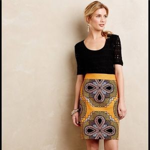 Anthropologie Maeve Clementina Orange Skirt