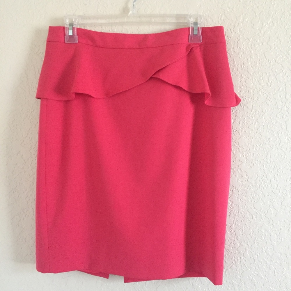 Express Coral Peplum Pencil Skirt