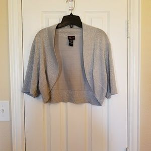 Silver Sparkle Crop Cardigan