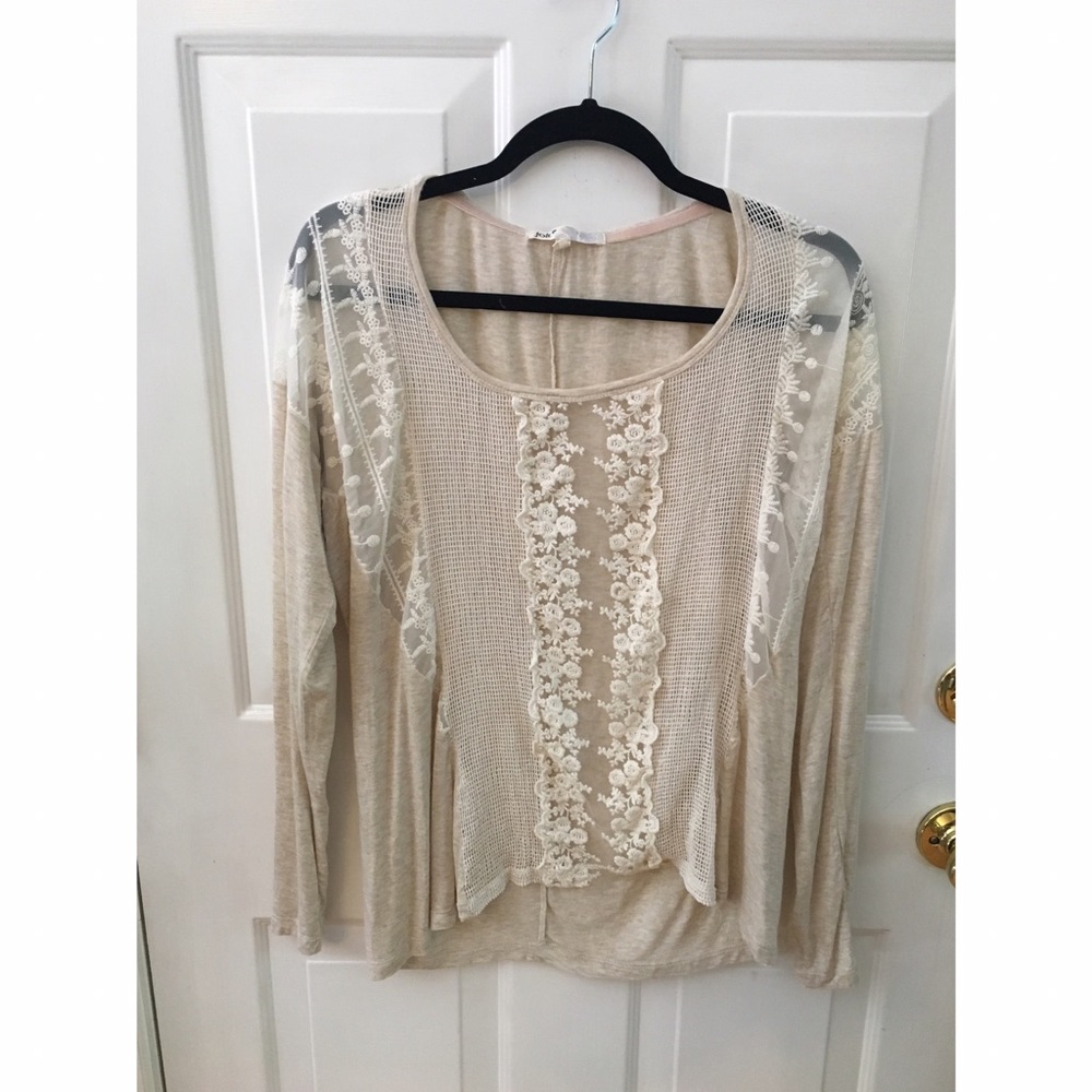 Lace Embroidered and Sheer Top