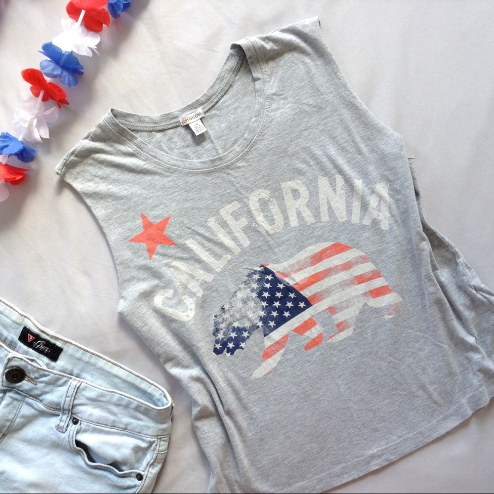 SALE 🇺🇸 GUESS Flag Tank