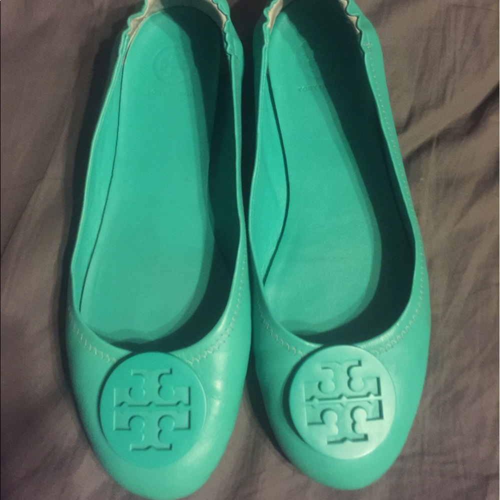 Teal Tory burch flats