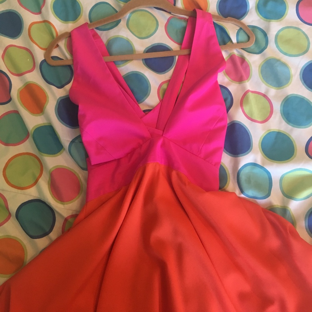 Pink and orange Naven dress