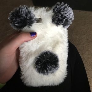 Fluffy panda iPhone 7 case