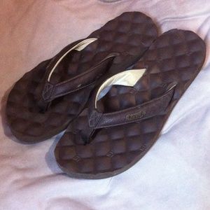 Brown flip flops!