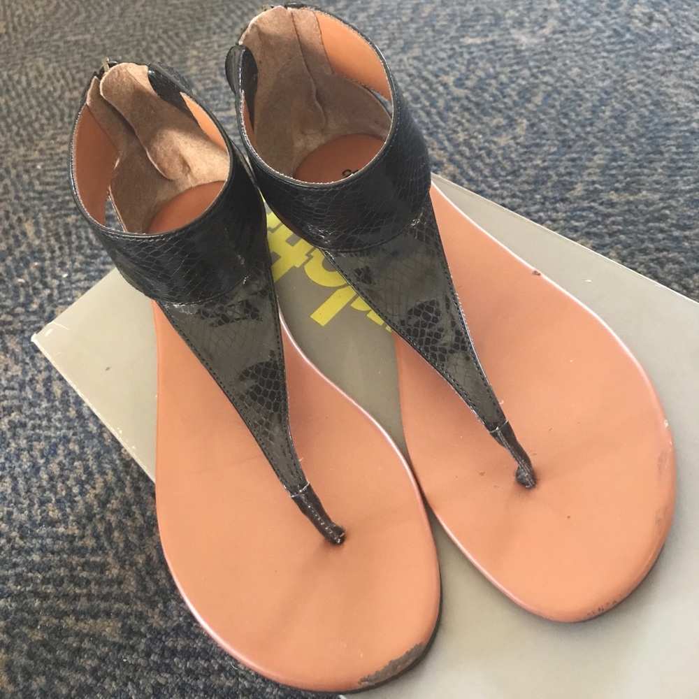Black zip up sandal