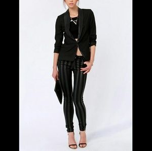 TRIPP NYC wide stripe black over black skinny jean