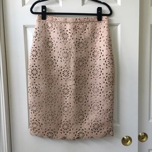 Banana Republic Pink Lace Pencil Skirt