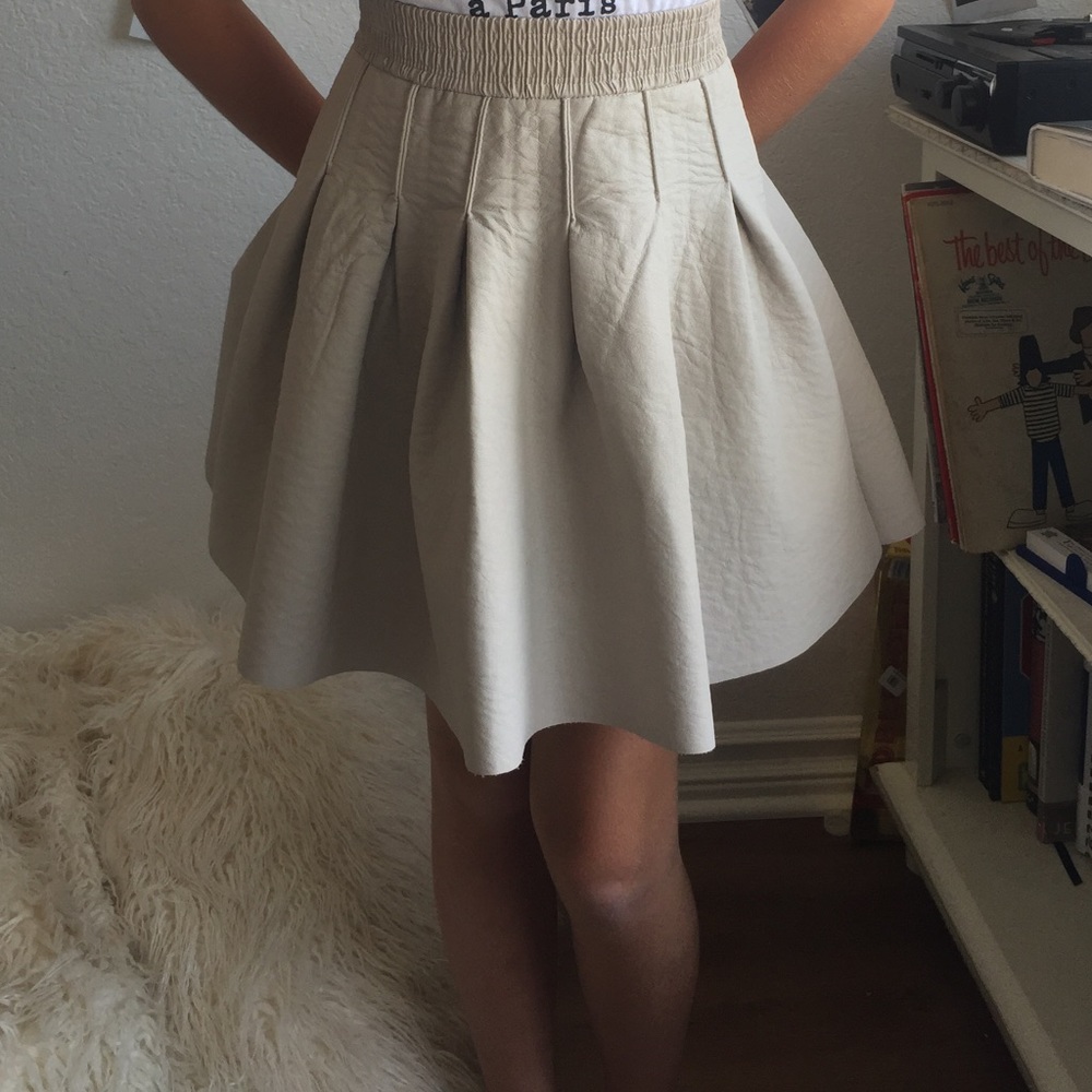 H&M tan faux leather skirt