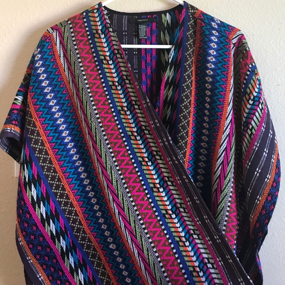 Beautiful color popping Poncho