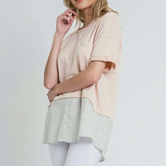 🌹 Diana Two Textured Blush Top S - Picture 3 of 4
