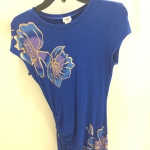 CACHE Floral royal blue fitted dress
