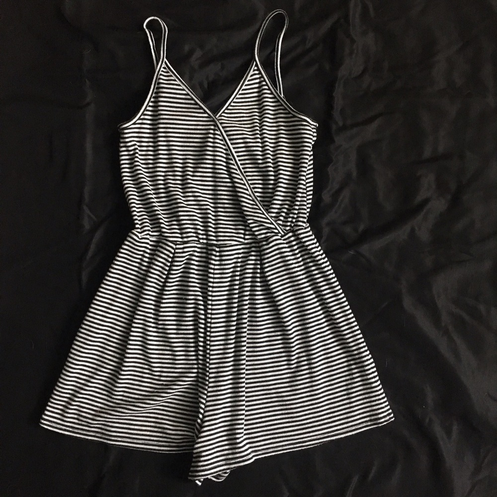 Black & White Striped Romper