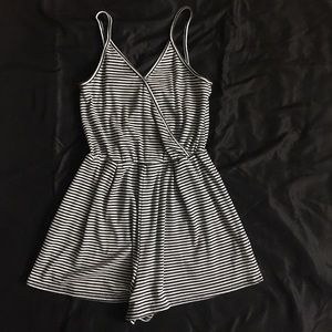 Black & White Striped Romper