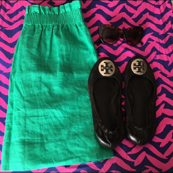 J. Crew Dresses & Skirts - EUC JCrew city mini linen skirt, green, lined