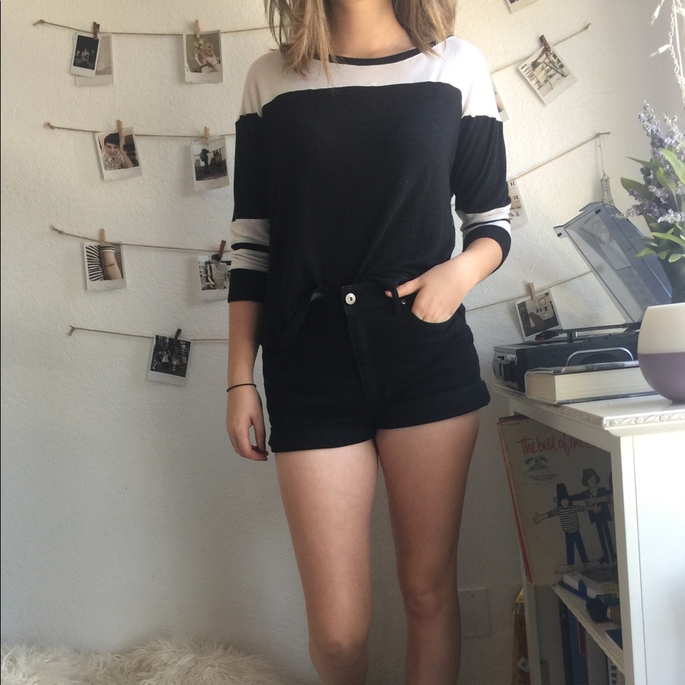 black & white varsity t-shirt