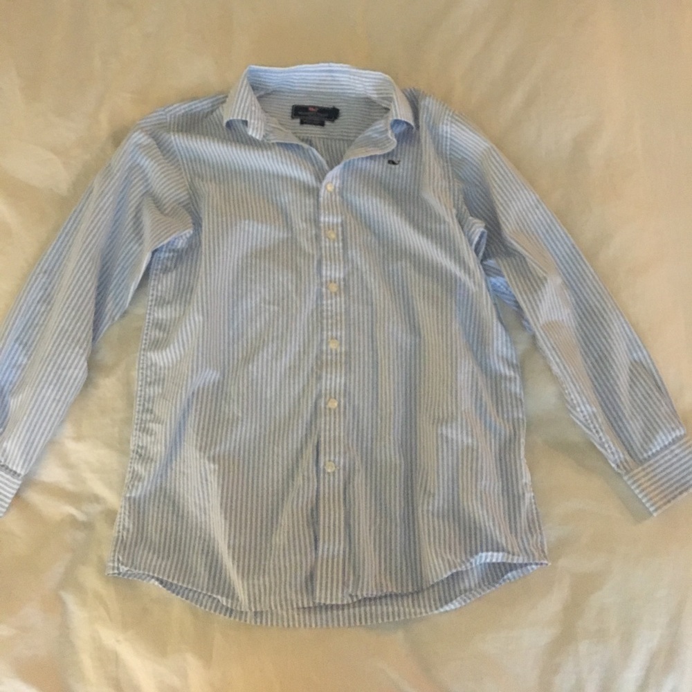 Vineyard Vines Boys' Striped Whale Shirt