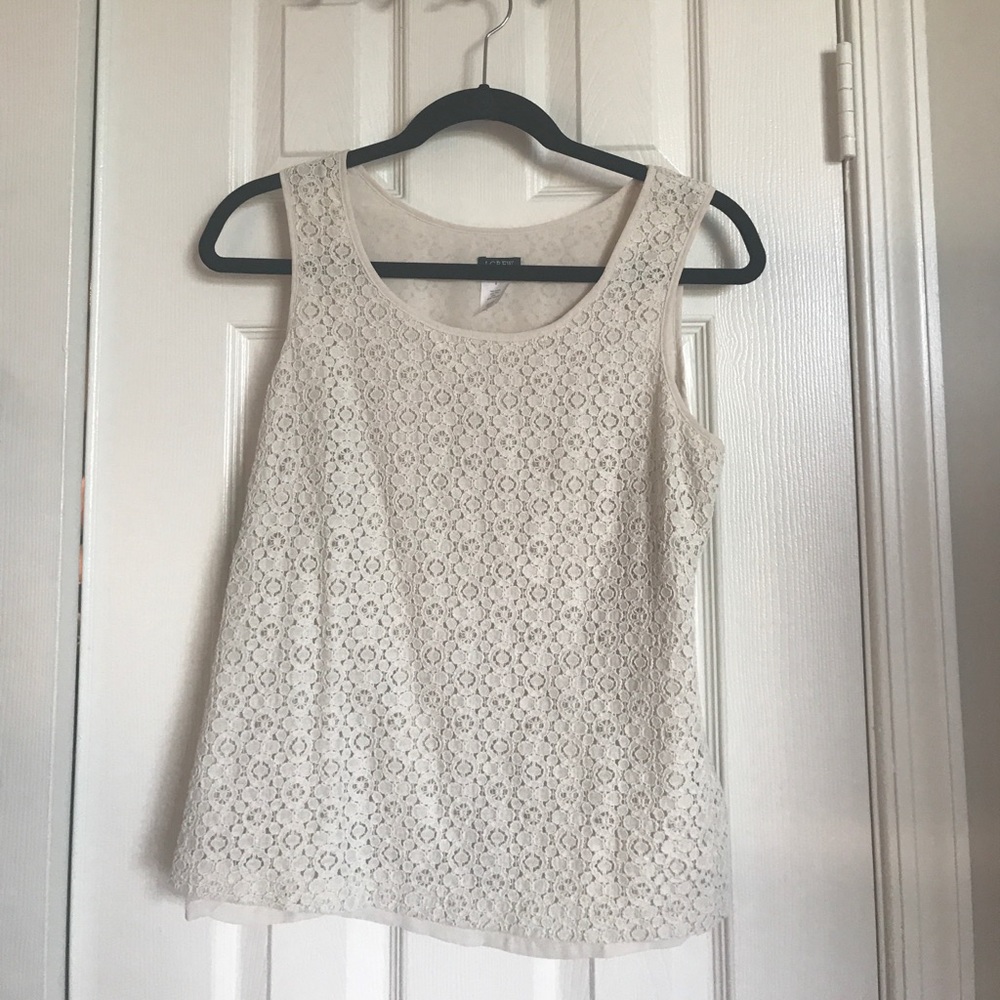 J crew factory cream lace tank