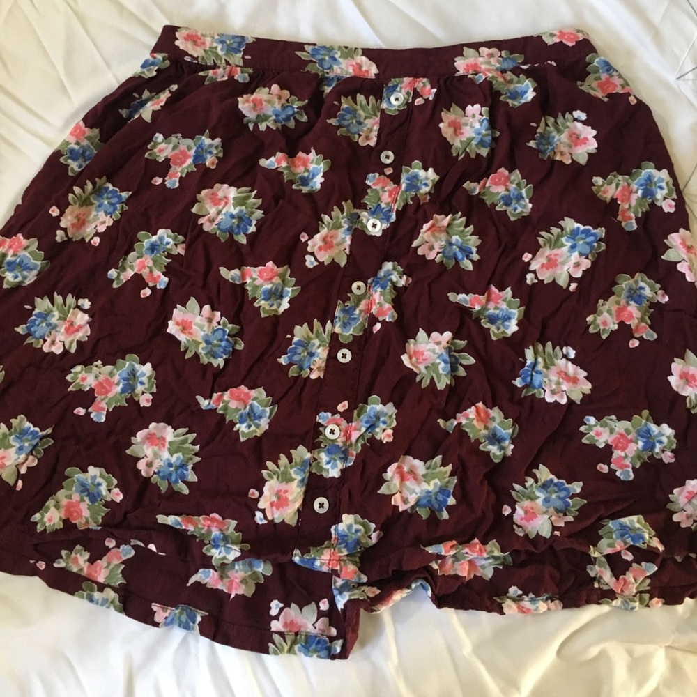 Hollister floral skater skirt