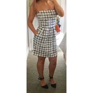 Rachel Roy Strapless Black & White Jumper Dress