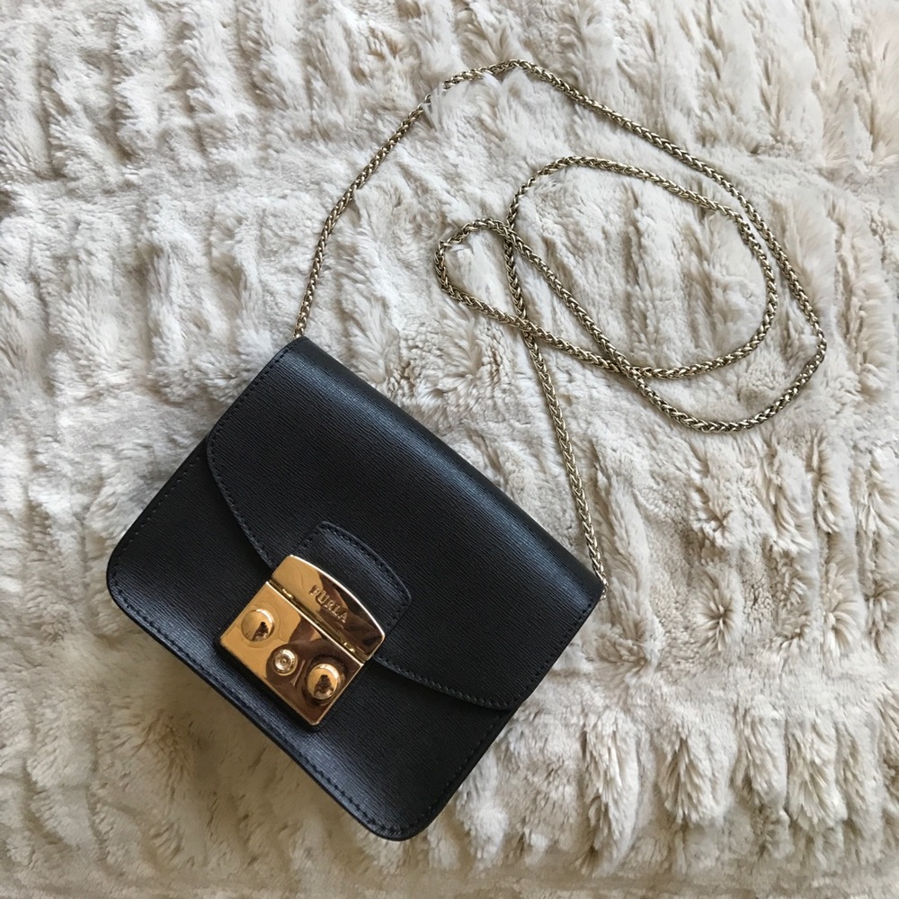 Furla Metropolis black crossbody purse