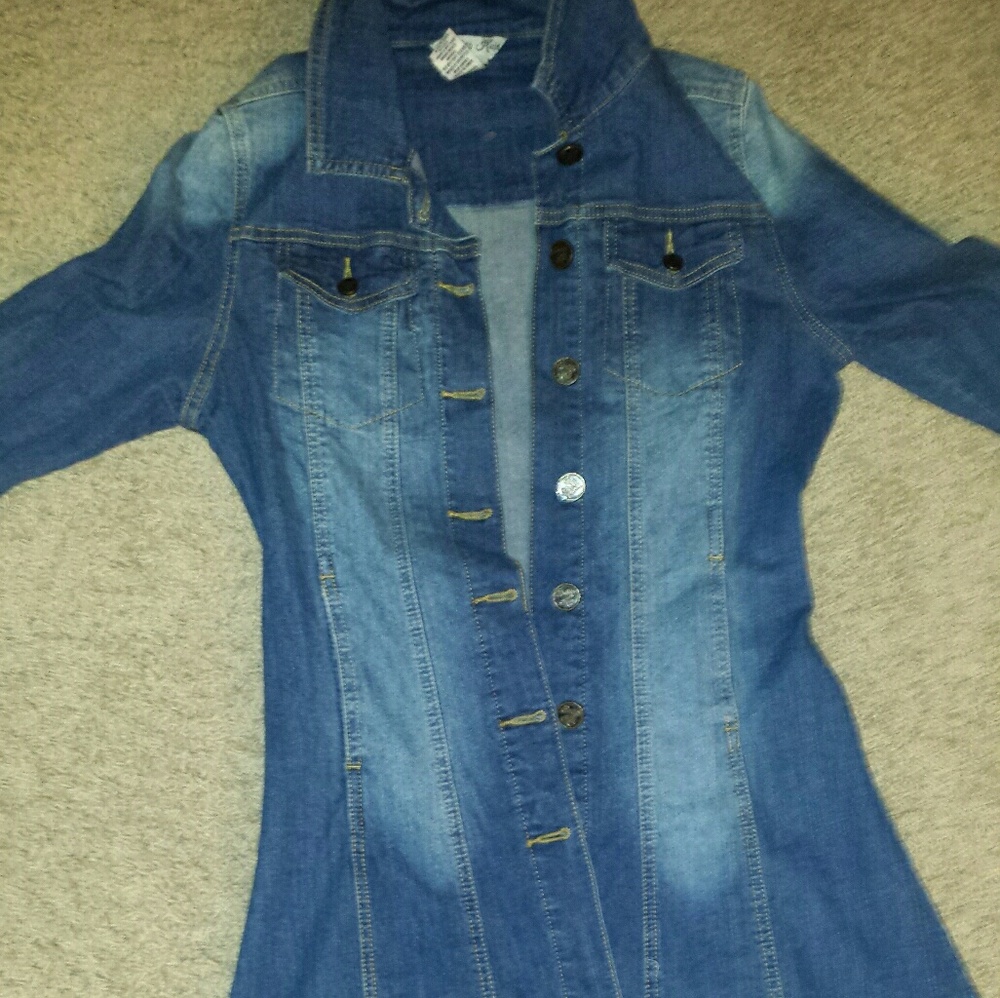 Button down denim mini dress