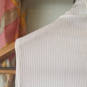 Reformation Mock Neck Ribbed Dress