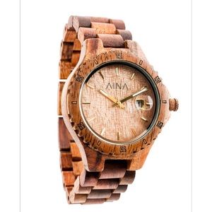 Koa custom wood watch with bamboo box never worn