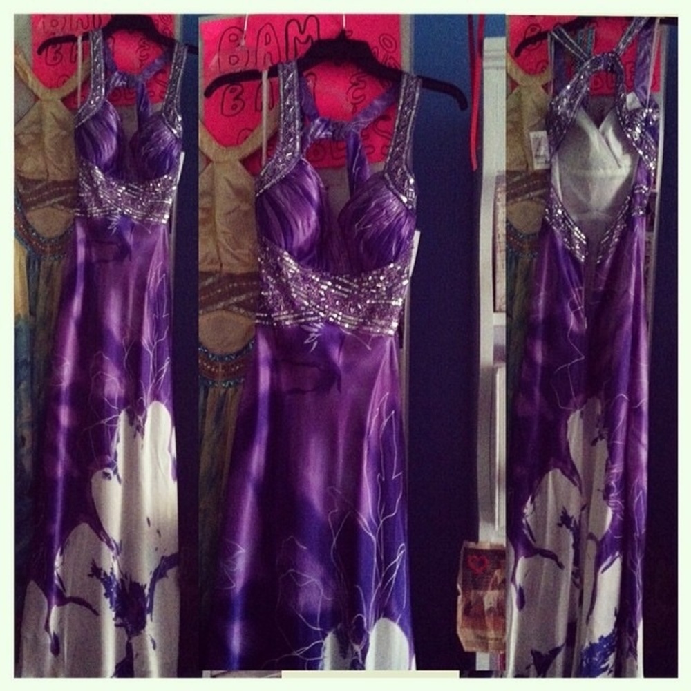 Purple floral prom dress!