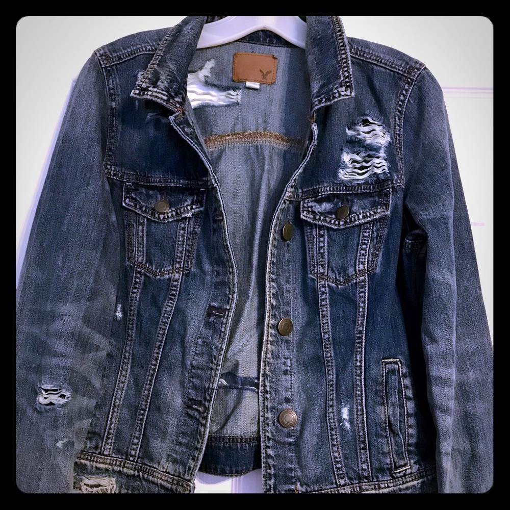 Awesome Distressed Vintage Style Jean Jacket~